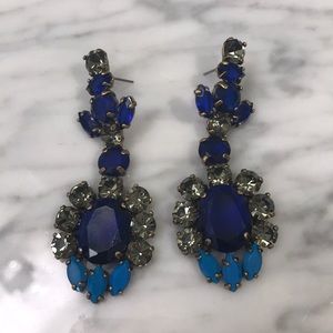 J. Crew Blue Statement Earrings